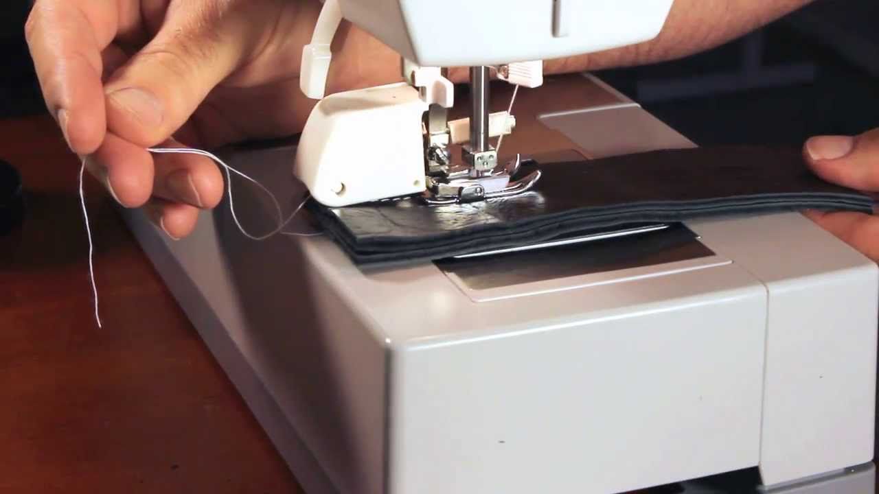 singer 4432 stitching a leather